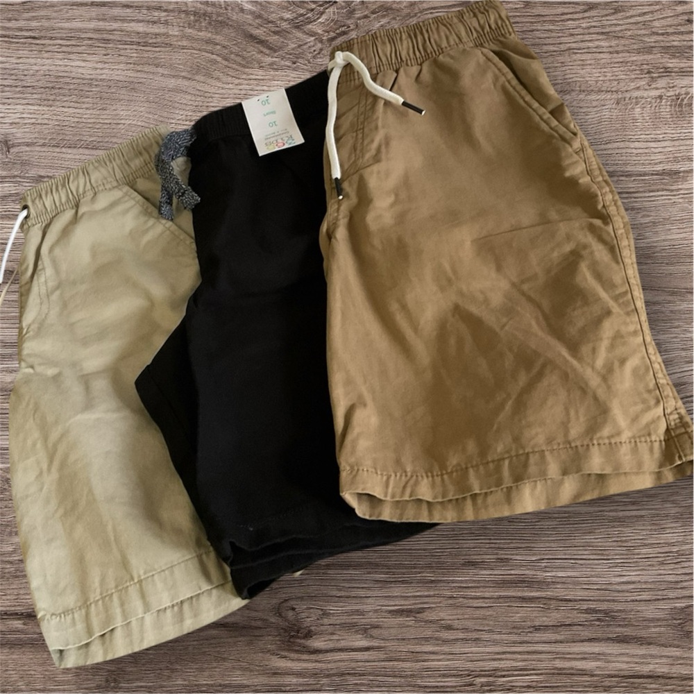Boys Casual Shorts - Black, Tan, and Beige Size 8-10